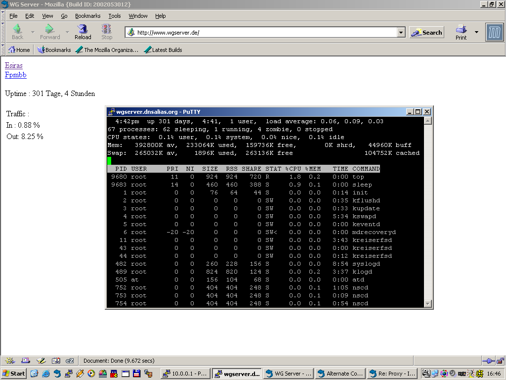 Bild von 301 Tagen Uptime
